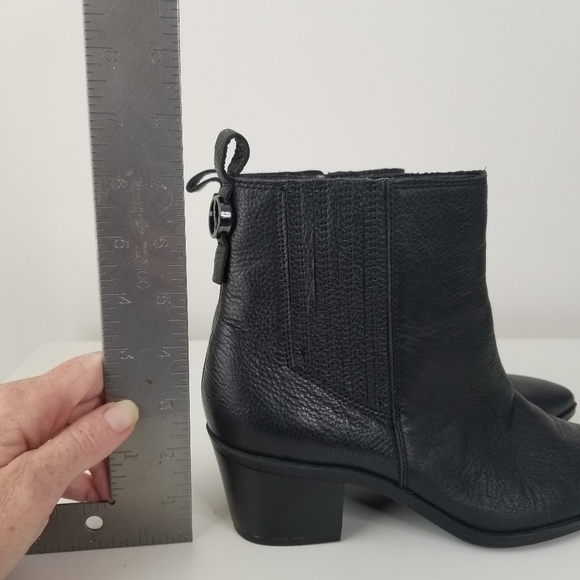 Franco Sarto Black Leather Shay Western Fashion Booties Size 6.5M Ankle Boots - Picture 7 of 11